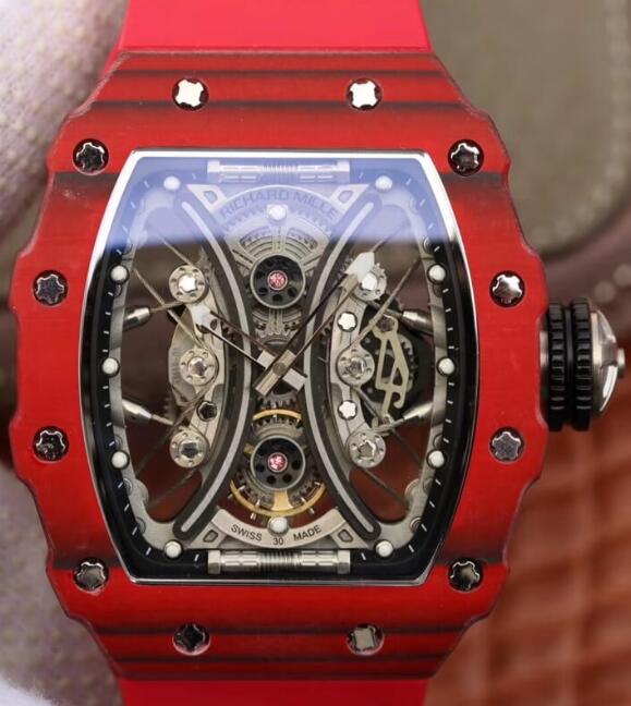 Replica Richard Mille RM 53-01 Tourbillon Pablo Mac Donough Red Carbon Red Rubber